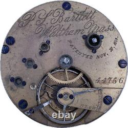 Antique 10 Size 1862 Waltham 13 Jewel Key Wind Pocket Watch Movement CivilWarEra