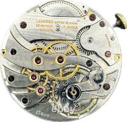 Antique 10 Size Longines Mechanical Pocket Watch Movement 17LU w Snail Cam