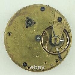 Antique 10S Waltham P. S. Bartlett Key Wind Pocket Watch Movement Civil War Era