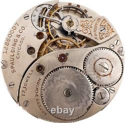 Antique 12 Size Elgin Spaulding & Co. Mechanical Pocket Watch Movement Grade 347