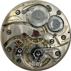 Antique 12 Size Gruen Veri-Thin 19 Jewel Pocket Watch Movement Swiss High Grade