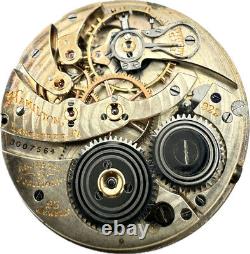 Antique 12 Size Hamilton Tiffany & Co. 23 Jewel Pocket Watch Movement 922 Runs