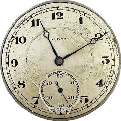 Antique 12 Size Illinois 21 Jewel Mechanical Pocket Watch Movement Grade274 Runs