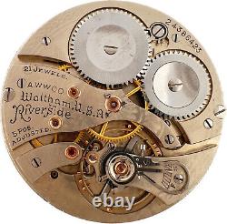 Antique 12 Size Waltham Secometer 21 Jewel Pocket Watch Movement Riverside