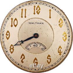 Antique 12 Size Waltham Secometer 21 Jewel Pocket Watch Movement Riverside