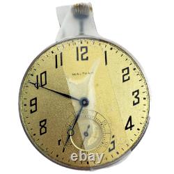 Antique 12s 1919 Waltham Yellow 19 Jewel Pocket Watch Movement Riverside USA