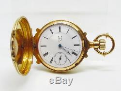 Antique 14k Gold Convertible Box Hinge Case Pocket Watch with Eureka Movement
