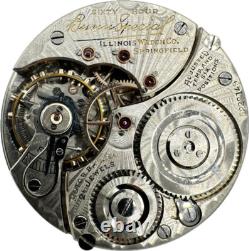 Antique 16 Size Illinois Type III 60 Hour Bunn Special Pocket Watch Movement