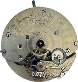 Antique 16 Size Jaccard Hunter Pocket Watch Movement Agassiz Swiss w Snail Cam