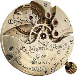 Antique 16 Size Non-Magnetic 16J Mechanical Hunter Pocket Watch Movement 73 USA