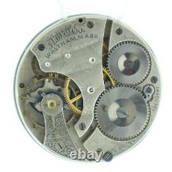 Antique 16 Size Waltham Pocket Watch Movement Grade 610 w Fancy Gilt Dial