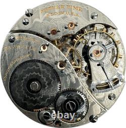 Antique 16S Elgin Father Time Mechanical Railroad Pocket Watch Movement 454