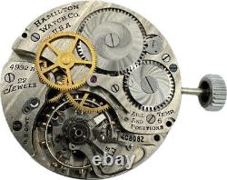 Antique 16S Hamilton Fogle Military 22 Jewel Pocket Watch Movement 4992B Rare