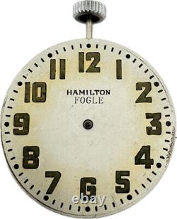 Antique 16S Hamilton Fogle Military 22 Jewel Pocket Watch Movement 4992B Rare