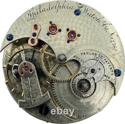 Antique 16S Philadelphia Early Serial Paulus Key Wind Pocket Watch Movement