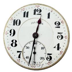 Antique 16s 1919 Illinois Two Tone 17 Jewel Pocket Watch Movement 305 USA