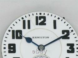 Antique 16s Hamilton 992e 21 Jewel Rr Watch Movement & Dial, Elinvar, Running