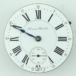 Antique 18 Size Hampden 17 Jewel Mechanical Pocket Watch Movement Teske Runs