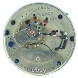 Antique 18 Size Hampden Dueber 15 Jewel Hunter Pocket Watch Movement Teske