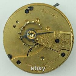 Antique 18 Size Waltham Hunter Pocket Watch Movement Grade 1 w Fancy Gold Gilt