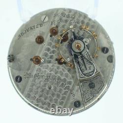 Antique 18 Size Washington 17 Jewel Pocket Watch Movement Illinois 79 for Repair