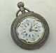 Antique 1800's Silver P&m Guivre Ladies Pendant Pocket Watch Swiss Movement