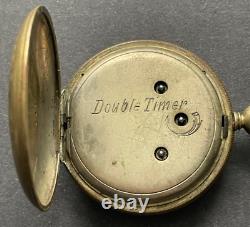 Antique 1870's Unsigned Double Timer Pocket Watch Parts 601.62 High Grade French
