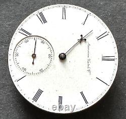 Antique 1871 Waltham Appleton Tracy 1865 Pocket Watch Movement 10s 15j KW AT USA