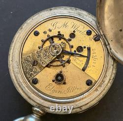 Antique 1873 Elgin GM Wheeler Grade 57 Pocket Watch Parts Movement 18s 11j USA