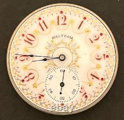 Antique 1898 Waltham Model 1894 Pocket Watch Movement Rare Fancy Dial 12s 7j USA