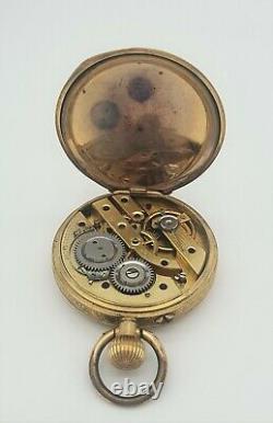 Antique 18CT Hallmarked Gold Ladies Fob Watch Swiss Movement 40.74G 35mm