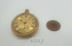 Antique 18CT Hallmarked Gold Ladies Fob Watch Swiss Movement 40.74G 35mm