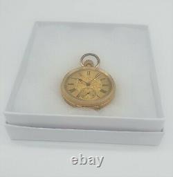 Antique 18CT Hallmarked Gold Ladies Fob Watch Swiss Movement 40.74G 35mm