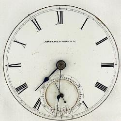Antique 18S Waltham 1871 P. S. Bartlett Key Wind Pocket Watch Movement for Repair