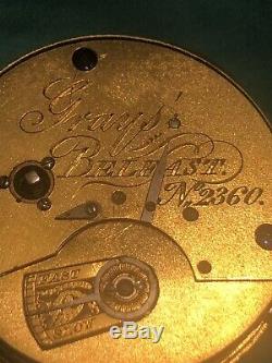 Antique 18ct Solid Gold Dial pocket watch movement C1840-1880