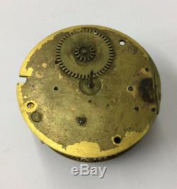 Antique 18th Century Peter Stockton Verge Pocket Watch Movement 4cm In Diameter