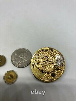 Antique 18th Century Square Pillar Verge Fusee Movement for Parts