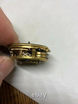 Antique 18th Century Square Pillar Verge Fusee Movement with Dial for Parts