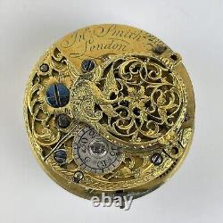 Antique 18th Century Verge Pocket Watch Movement John Smith London 37mm
