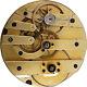 Antique 34mm Key Wind Cylinder Escapement Pocket Watch Movement W Gold Dial