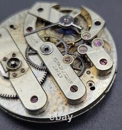 Antique 36.5mm Arnold Billon High Grade Pocket Watch Movement As Is