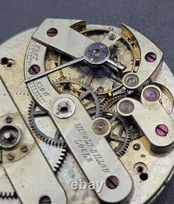 Antique 36.5mm Arnold Billon High Grade Pocket Watch Movement As Is