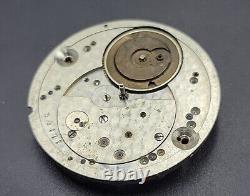 Antique 36.5mm Arnold Billon High Grade Pocket Watch Movement As Is