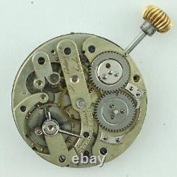 Antique 36.5mm H. Nardin 15 J Mechanical Hunter Pocket Watch Movement for Parts