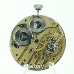 Antique 38.5mm IWC / International 17 Jewel Pocket Watch Movement Swiss Runs