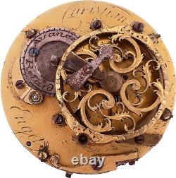 Antique 38mm Christian Engel Key Wind Onion Fusee Pocket Watch Movement Germany
