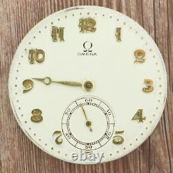 Antique 39.1 Omega 17J Wind Pocket Watch Movement Swiss + Micro Regulator Runs