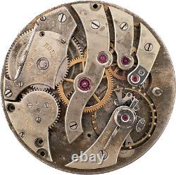 Antique 39.7mm Rode 18 Jewel Pocket Watch Movement Touchon Thin High Grade Runs
