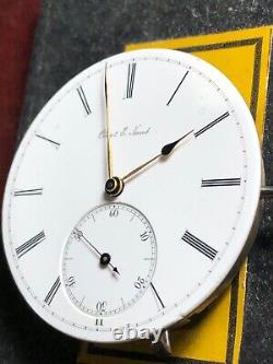 Antique 41.5mm Chas. E. Jacot 1872 High Grade Pocket Watch Movement Good Balance