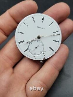 Antique 41mm Chas. E. Jacot 1872 High Grade Pocket Watch Movement For repairs